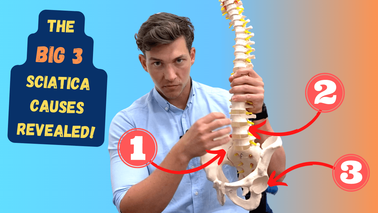 In this episode, Farnham's leading over-50's physiotherapist, Will Harlow, reveals the "Big 3" causes of sciatica leg pain. These 3 causes account for 90% of the cases of sciatica Will sees in the clinic. For each issue, Will explains the cause, symptoms and how to rehabilitate the problem for less sciatica pain.