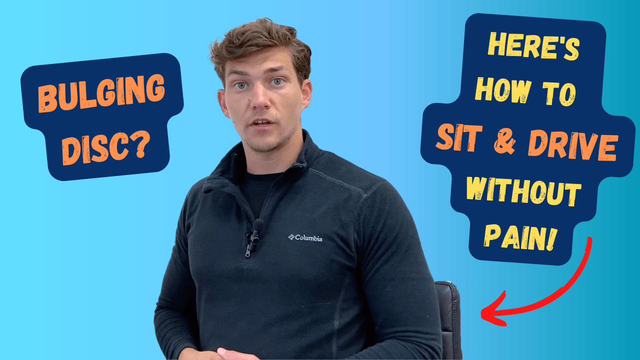 In this episode, Farnham's leading over-50's physiotherapist, Will Harlow, explains how a bulging disc causes pain when sitting and shows you how to sit or drive without pain when you have a bulging disc. This video is also relevant for those with herniated discs.