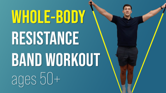 In this episode, Farnham's leading over-50's physiotherapist, Will Harlow, takes you through a whole-body resistance band workout, perfect for people over the age of fifty!